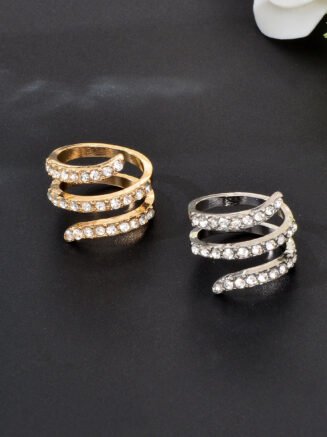 Elegant Stunning Spiral Diamond Ring Timeless Sparkling Finger Jewellery Gift