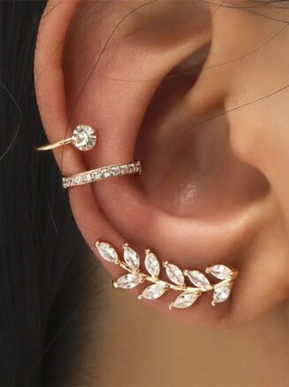 VAGZEB Bohemian NO Piercing Crystal Rhinestone Ear Cuff Wrap Stud Clip Earrings For Women Girl Trendy Earrings Jewelry Bijoux